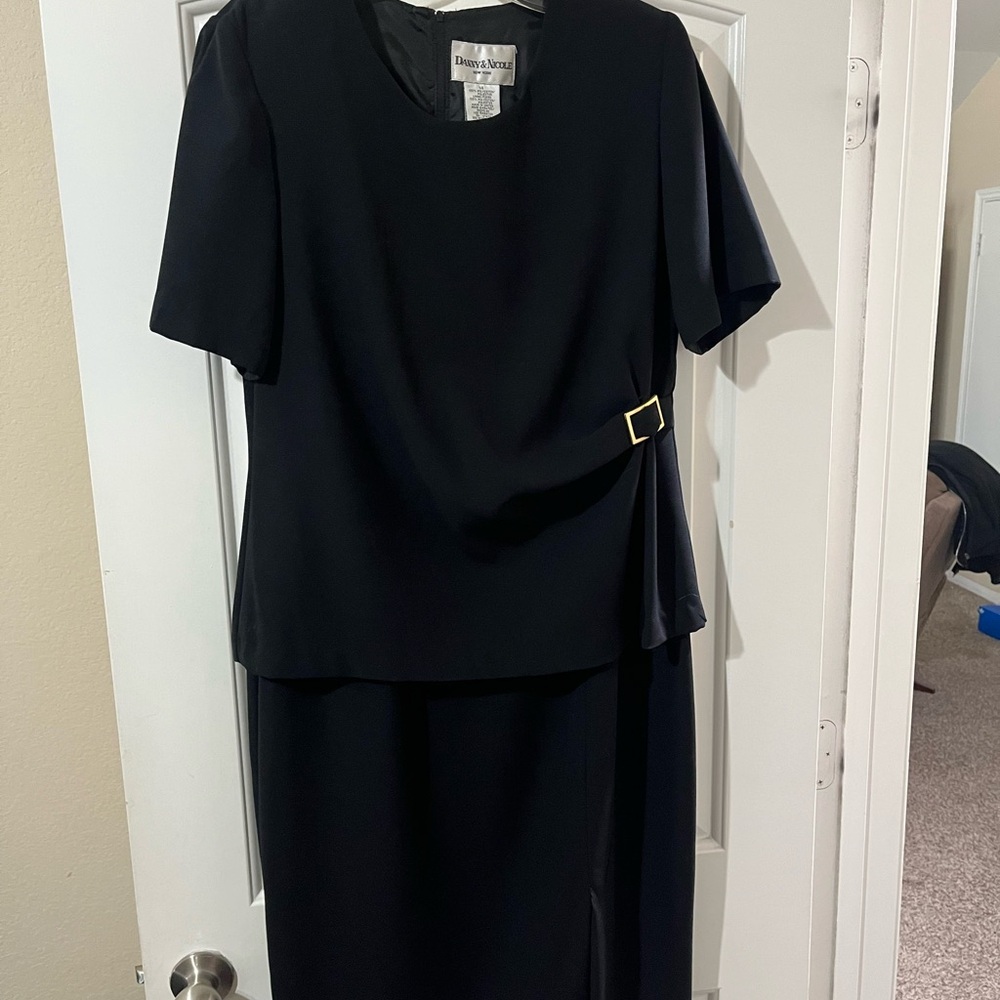 VINTAGE: Danny & Nicole Black Dress with Gold Accent